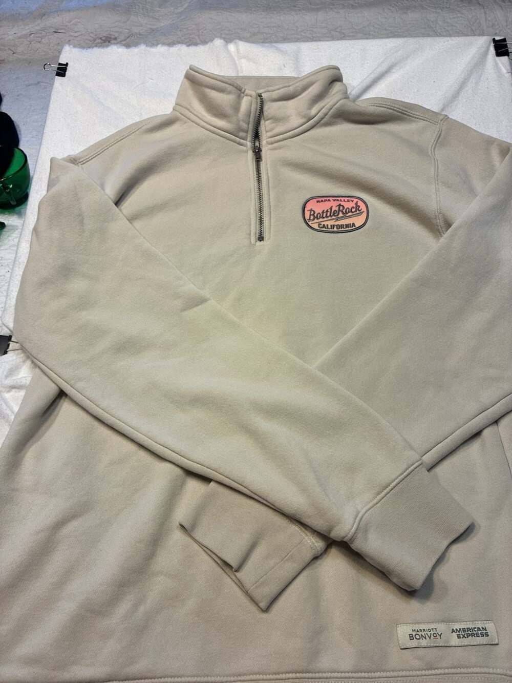BottleRock Napa Valley Golden Goods Quarter Zip Sweatshirt Size S